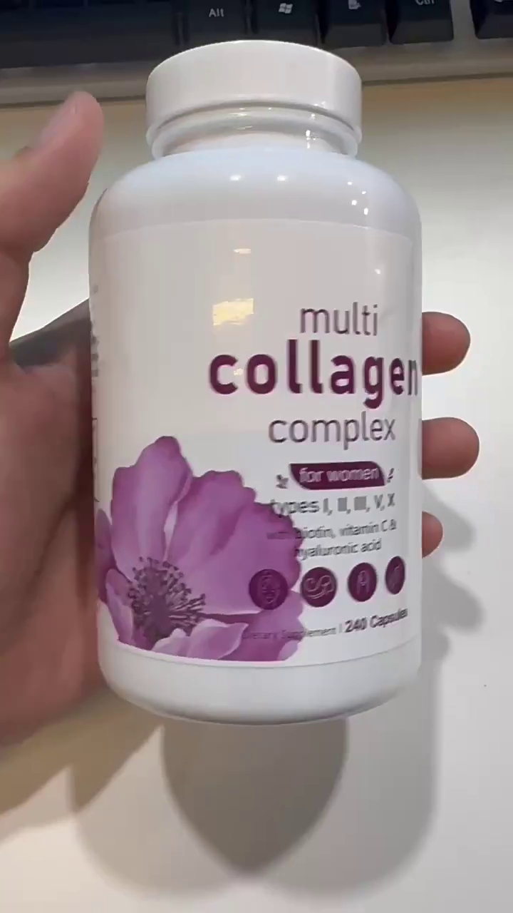 Mikro-Inhaltsstoffe: Multi-Kollagen-Komplex, 240 Kapseln | Typ I, II, III, V, X mit Hyaluronsäure, Biotin, Vitamin C | Hydrolysierte Proteinpeptide