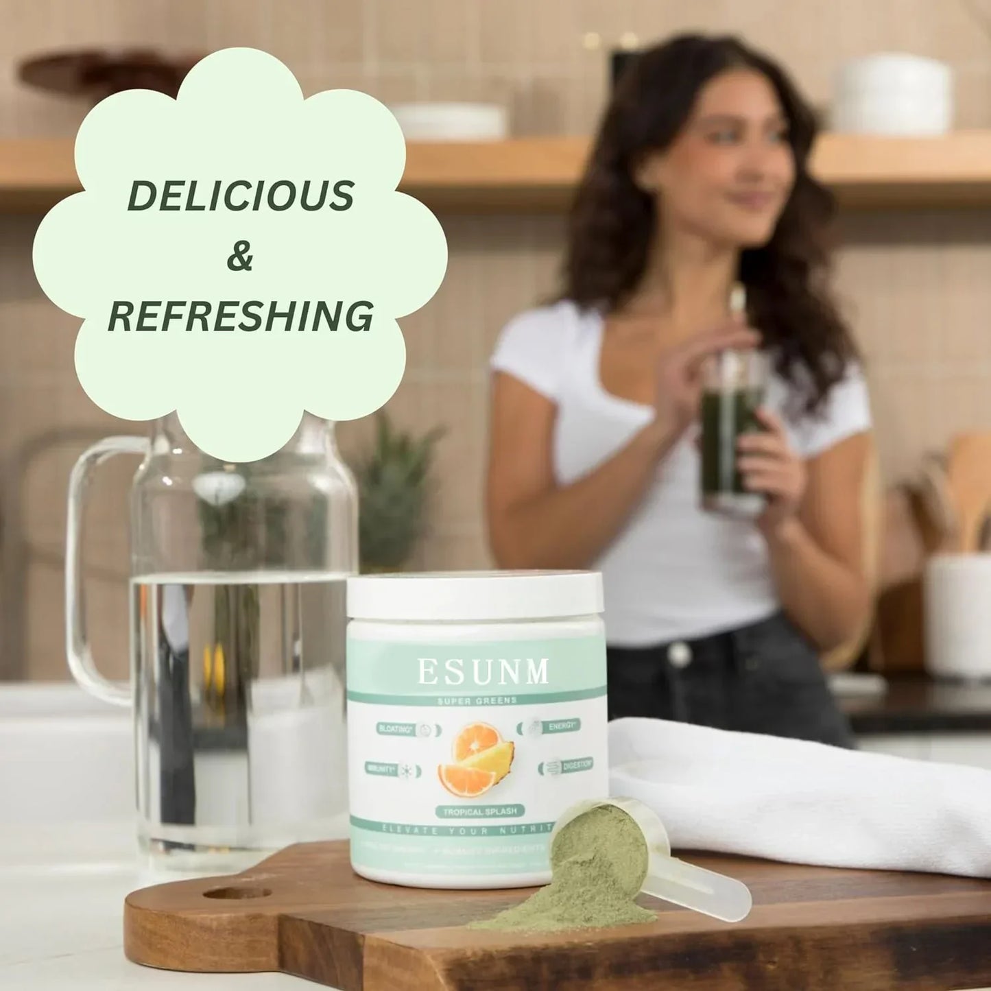 Verdauungsgesundheit für Frauen, Linderung von Blähungen, Darmgesundheit, Hautpflege, mit Spirulina (Tropical Splash), Nahrungsergänzungsmittel