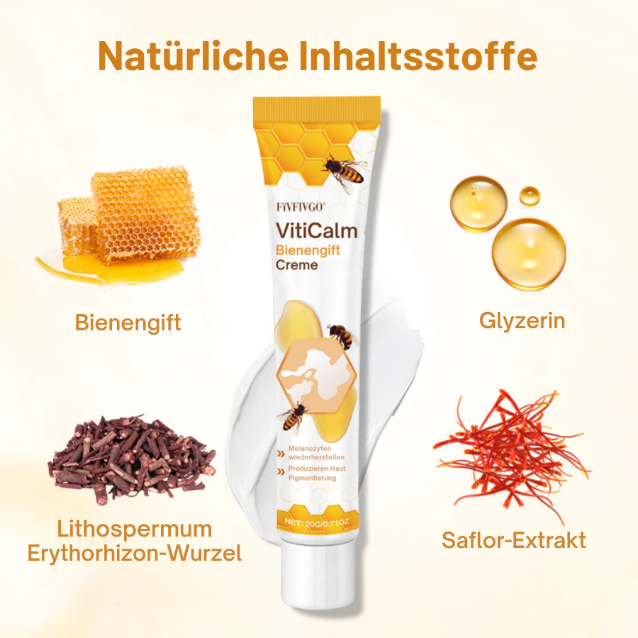 Fivfivgo® VitiCalm Bienengift-Creme，✔️95% Sichtbare Verbesserung In 4 Wochen ，Fördert Pigmentierung & Stellt Natürlichen Hautton Wieder Her