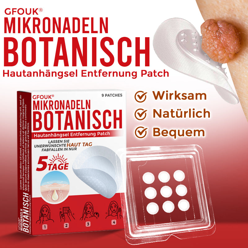 GFOUK® Mikronadeln Botanisch Hautanhängsel Entfernung Patch 🇩🇪 Hergestellt in Deutschland
